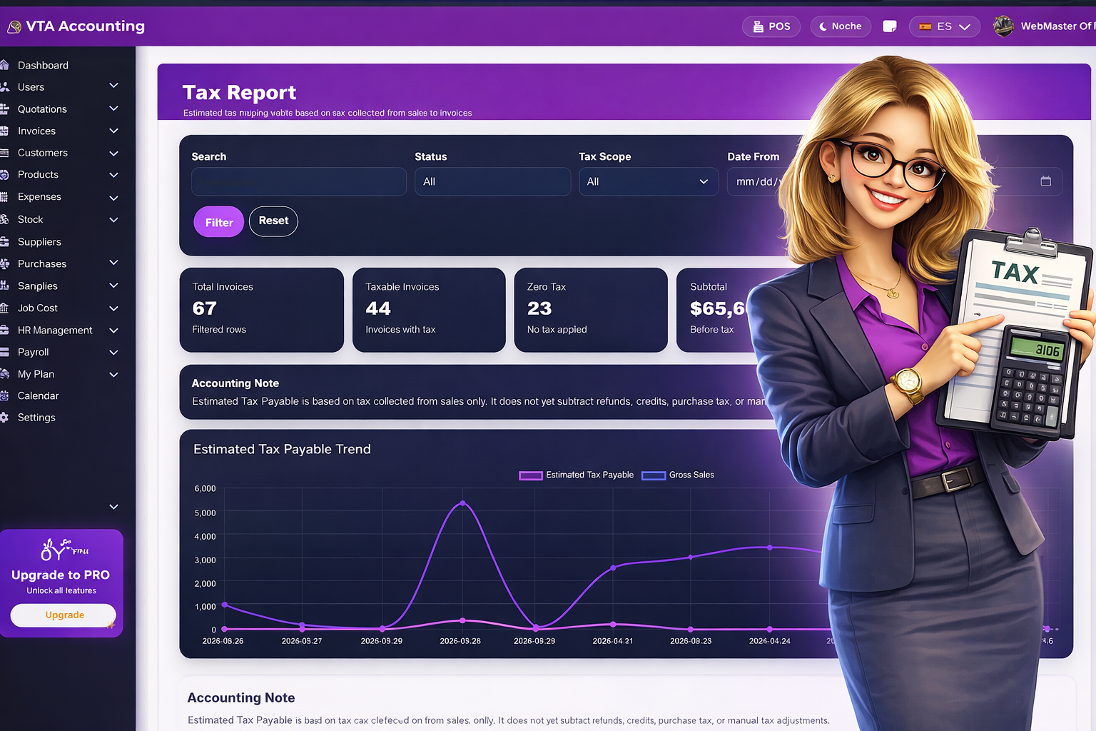 Tax Reports Screenshot